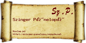 Szinger Pénelopé névjegykártya